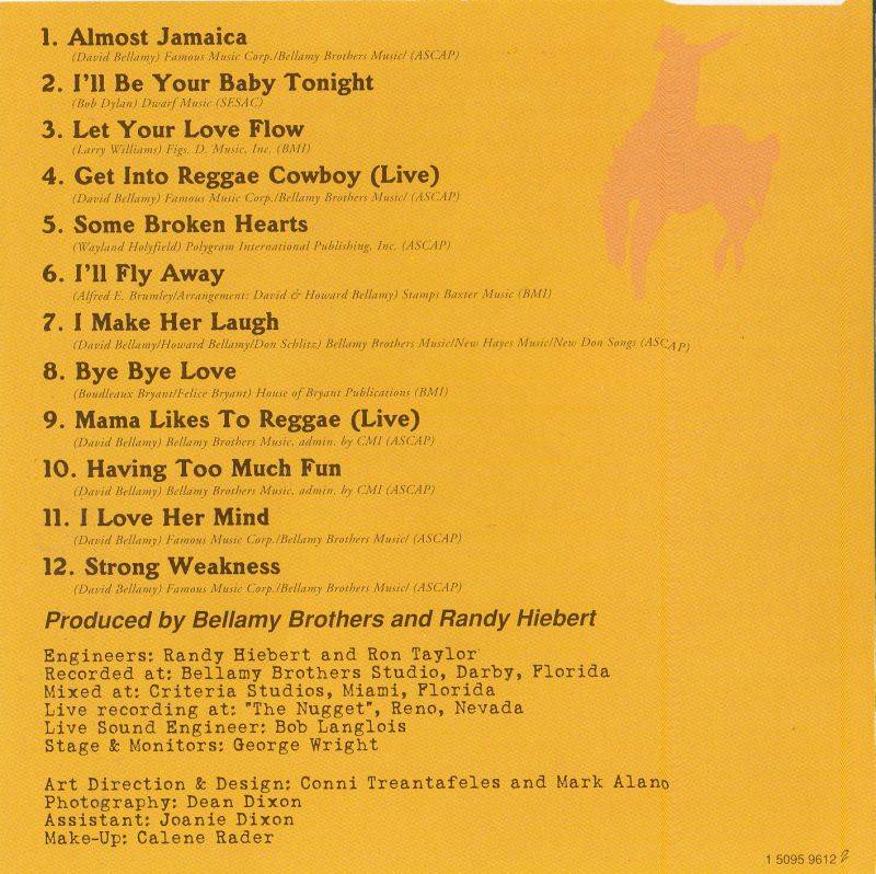 The Bellamy Brothers The Reggae Cowboys : Front